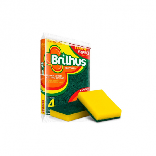 Esponja Dupla Face Multiuso Bettanin Brilhus com 4 unid. LEVE 4 PAGUE 3 Esponja Dupla Face Multiuso Bettanin Brilhus com 4 unid. LEVE 4 PAGUE 3