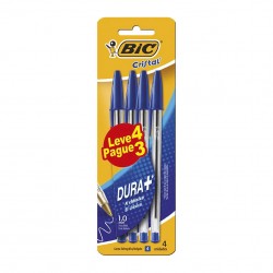Caneta BIC com 4 unid. Azul LEVE 4 PAGUE 3