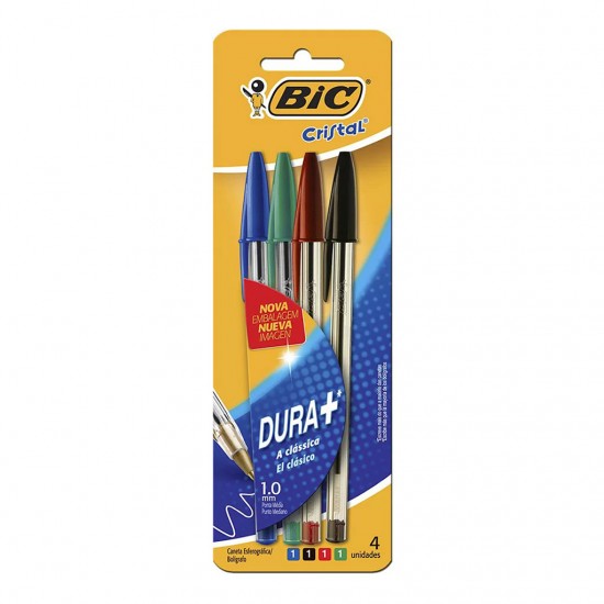 Caneta BIC com 4 unid. 1 Azul/1 Preta/1 Verde Caneta BIC com 4 unid. 1 Azul/1 Preta/1 Verde