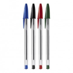 Caneta BIC com 4 unid. 1 Azul/1 Preta/1 Verde