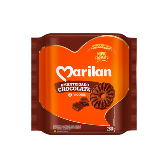 Biscoito Amanteigado Marilan Chocolate 280g Biscoito Amanteigado Marilan Chocolate 280g