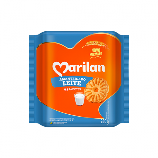 Biscoito Amanteigado Marilan Leite 280g Biscoito Amanteigado Marilan Leite 280g