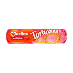 Biscoito Recheado Marilan Tortinhas Morango 140g Biscoito Recheado Marilan Tortinhas Morango 140g