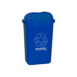 Lixeira para Coleta Seletiva 50L com Suporte Fixação Bralimpia - Azul