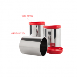 Conjunto de Potes de Inox Brinox Supreme com 3 peças