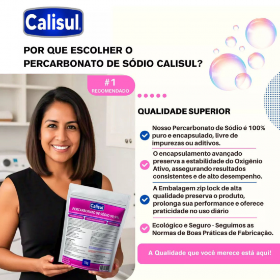 Percarbonato de Sódio 500g Tira Manchas Calisul Percarbonato de Sódio 500g Tira Manchas Calisul