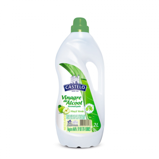 Vinagre de Álcool para Limpeza Castelo 6% Acidez Maçã Verde 2L Vinagre de Álcool para Limpeza Castelo 6% Acidez Maçã Verde 2L