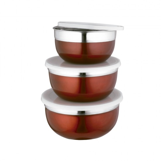 Conjunto Tigela Bowl Inox com Tampa Class Home com 3 peças Conjunto Tigela Bowl Inox com Tampa Class Home com 3 peças