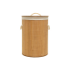 Cesto para Roupas Dobrável Redondo Bambu Clink