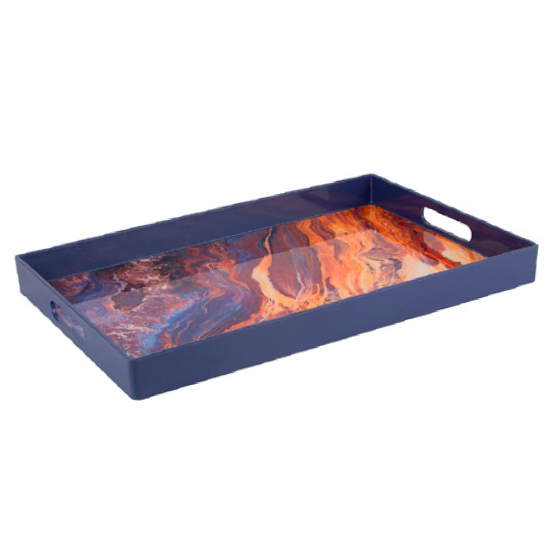 Bandeja Plástica Ravi para Servir Decorada RM1381