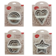 Kit Forma Cortadora Confeitaria Inox c/3 Clink Kit Forma Cortadora Confeitaria Inox c/3 Clink