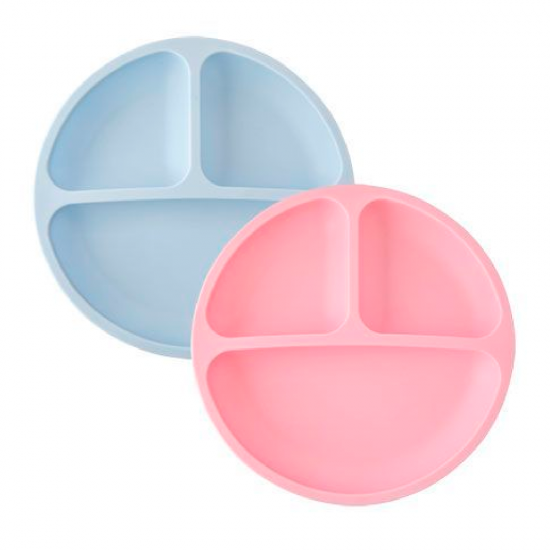 Prato Infantil Silicone c/ Divisória e Ventosa Clink Prato Infantil Silicone c/ Divisória e Ventosa Clink