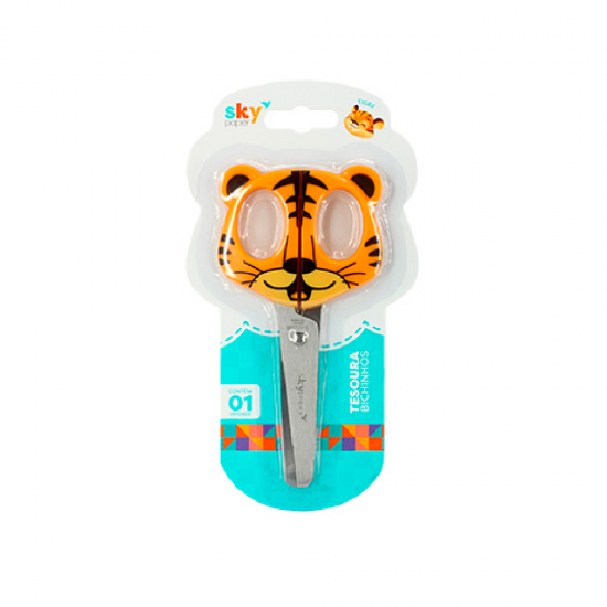 Tesoura Multiuso 4" Escolar Skypaper Bichinhos