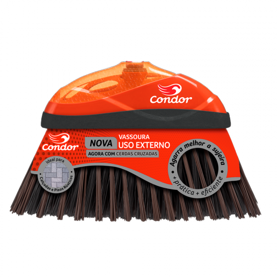 Vassoura de Nylon Condor Multiuso Varre Forte V-52 - sem Cabo Vassoura de Nylon Condor Multiuso Varre Forte V-52 - sem Cabo
