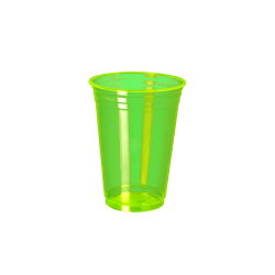 Copo Plástico Descartável 330mL Copobrás Neon Limão Balada com 25 unid.
