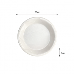 Prato Descartável de Isopor 26cm Raso Darnel com 20 unid.