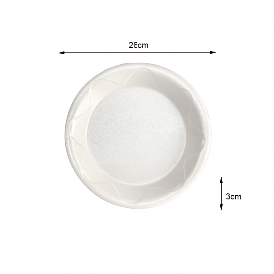 Prato Descartável de Isopor 26cm Raso Darnel com 20 unid. Prato Descartável de Isopor 26cm Raso Darnel com 20 unid.