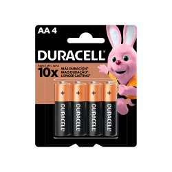 Pilha Alcalina AA Pequena Duracell com 4 unid.