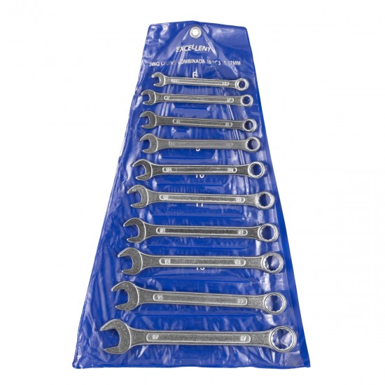 Jogo de Chave Combinada Eda com 10 peças 6 a 17mm Jogo de Chave Combinada Eda com 10 peças 6 a 17mm