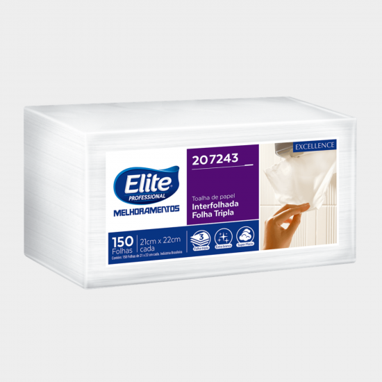Papel Toalha Interfolhado Luxo Folha Tripla Elite 100% Celulose com 150 folhas Papel Toalha Interfolhado Luxo Folha Tripla Elite 100% Celulose com 150 folhas