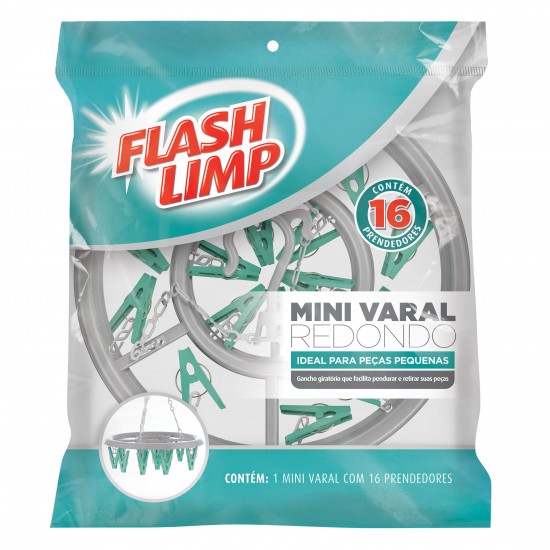 Mini Varal Redondo com 16 prendedores Flash Limp Mini Varal Redondo com 16 prendedores Flash Limp
