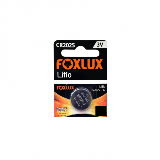 Bateria de Lítio CR2025 Foxlux 3V com 1 unid. Bateria de Lítio CR2025 Foxlux 3V com 1 unid.