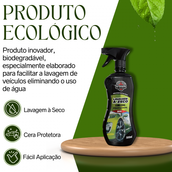 Lava Auto a Seco com Cera Gitanes 500mL Pulverizador Lava Auto a Seco com Cera Gitanes 500mL Pulverizador