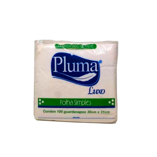 Guardanapo de Papel Pluma 30x31cm Branco com 100 folhas Guardanapo de Papel Pluma 30x31cm Branco com 100 folhas