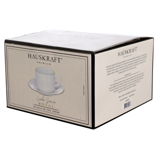 Jogo de Xícaras c/ Pires Royal 200mL Hauskraft c/4 Jogo de Xícaras c/ Pires Royal 200mL Hauskraft c/4