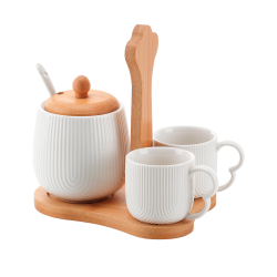 Jogo de Xícaras + Açucareiro Oasis Hauskraft c/ Suporte Jogo de Xícaras + Açucareiro Oasis Hauskraft c/ Suporte