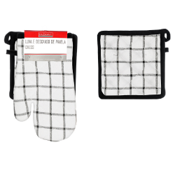 Luva Térmica + Descanso de Panela Hauskraft Chess Branco