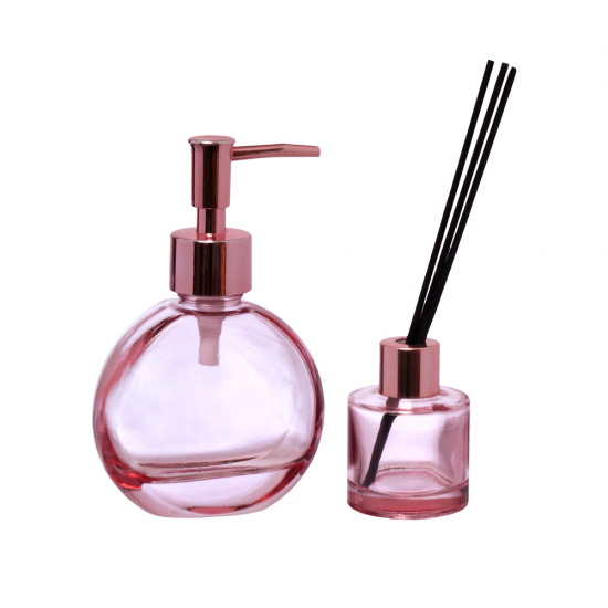 Kit Porta Sabonete Líquido + Difusor Hauskraft Orly Rosa Kit Porta Sabonete Líquido + Difusor Hauskraft Orly Rosa