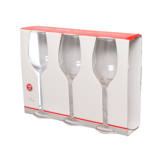 Taça de Vidro para Água e Vinho Cecina 320mL Hauskraft c/3 Taça de Vidro para Água e Vinho Cecina 320mL Hauskraft c/3