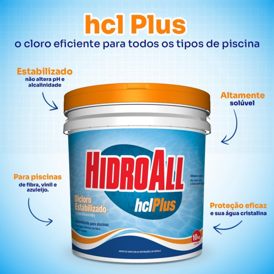 Cloro Granulado Hidroall HCL Plus 10Kg Cloro Granulado Hidroall HCL Plus 10Kg
