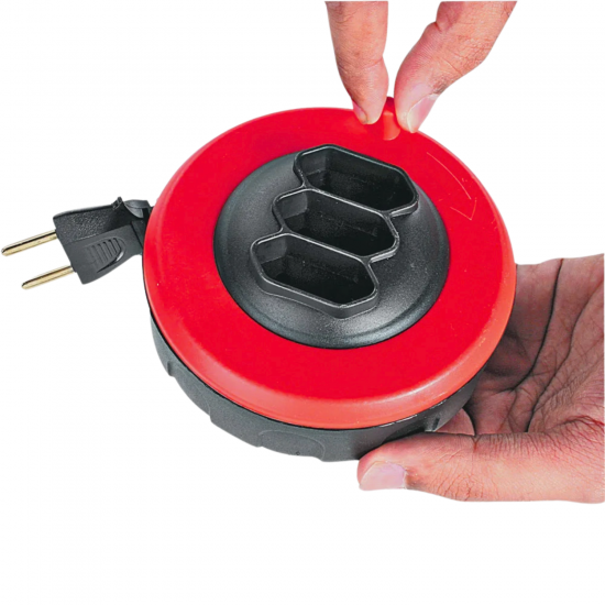 Extensão Elétrica 5 metros com Enrolador 3 Tomadas 2P 10A Daneva Pop Spin