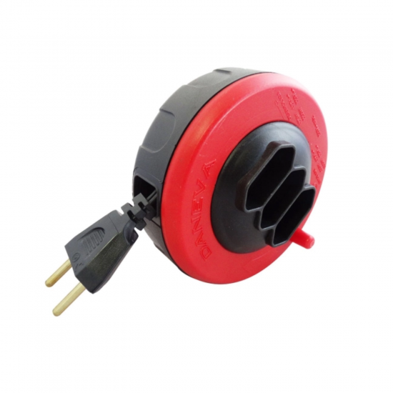 Extensão Elétrica 5 metros com Enrolador 3 Tomadas 2P 10A Daneva Pop Spin