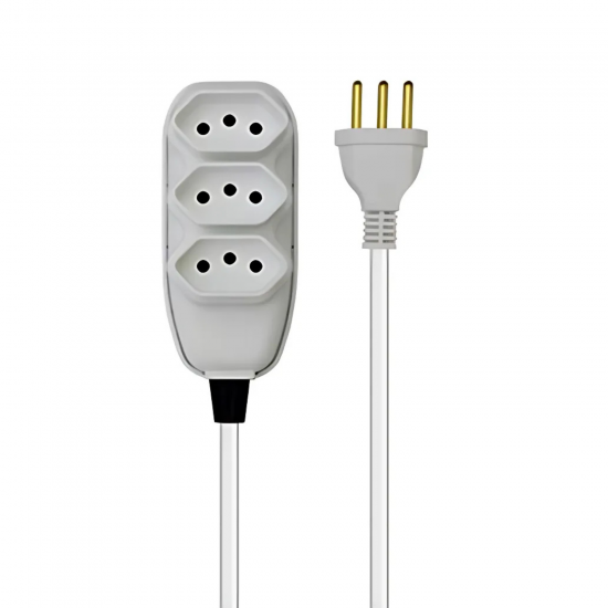 Extensão Elétrica 10 metros Cabo PP 3 Tomadas 2P+T 10A Ilumi