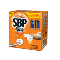Inseticida Elétrico SBP 45 Noites 35mL Refil + GRÁTIS 1 Aparelho Inseticida Elétrico SBP 45 Noites 35mL Refil + GRÁTIS 1 Aparelho