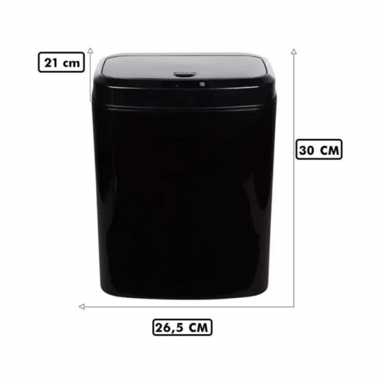 Lixeira Automática com Sensor 16L Kala Preto