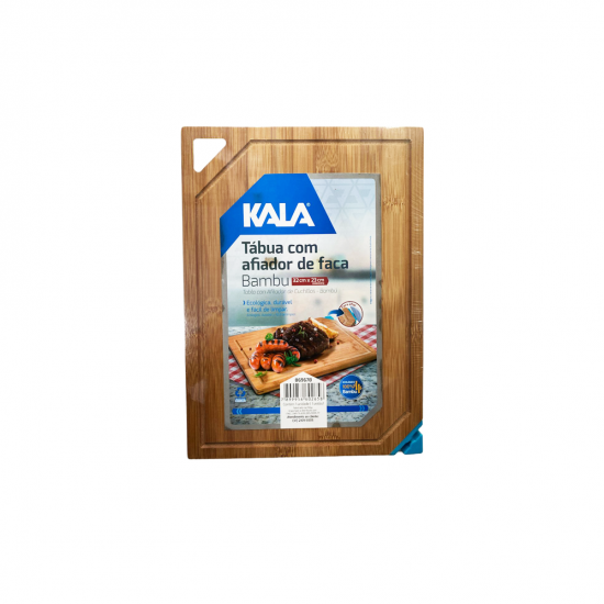 Tábua de Corte Bambu Kala com Afiador de Faca 32x23cm Tábua de Corte Bambu Kala com Afiador de Faca 32x23cm