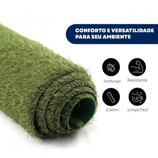 Grama Sintética 20mm Decorativa 200cm Kapazi - por metro