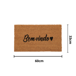 Tapete Capacho Fibra de Coco 33x60cm Kapazi - Bem-Vindo Amor
