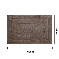 Tapete de Algodão Retangular 40x60cm Kapazi Happy - Marrom