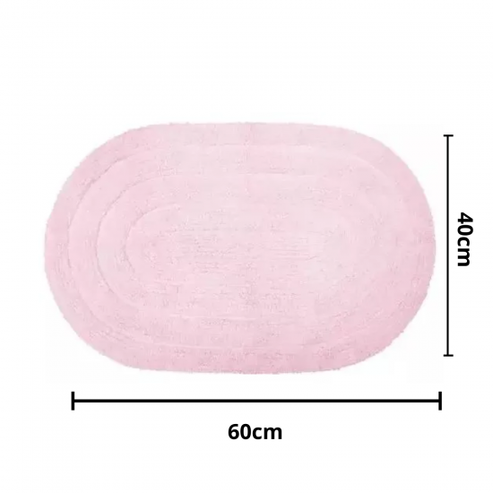 Tapete de Algodão Oval 40x60cm Kapazi - Rosa 