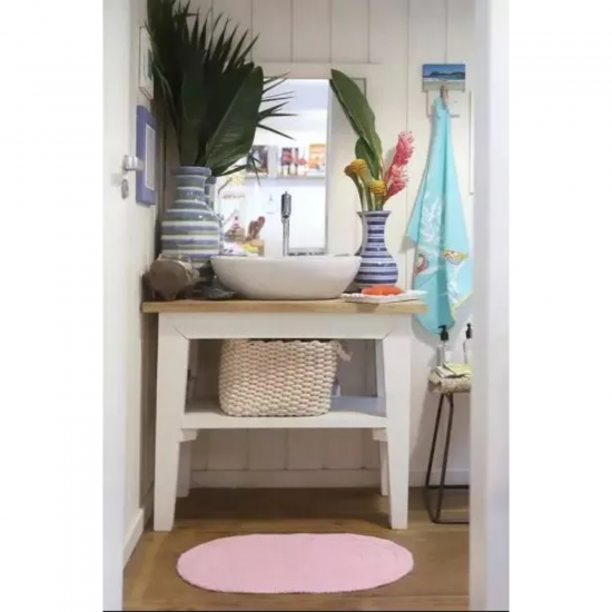 Tapete de Algodão Oval 40x60cm Kapazi - Rosa 