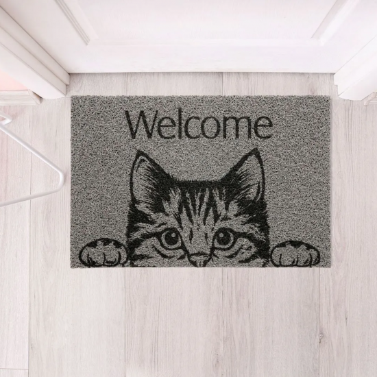 Tapete Capacho Vinil 40x60cm Kapazi Pet- Cat Welcome 