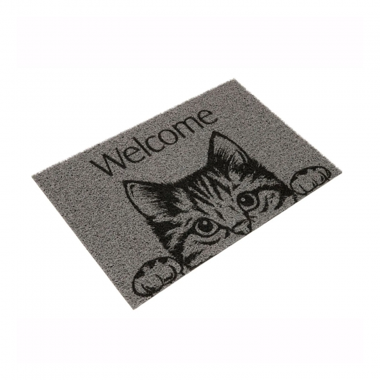Tapete Capacho Vinil 40x60cm Kapazi Pet- Cat Welcome 