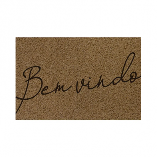 Tapete Capacho Vinil 40x60cm Kapazi - Bem-Vindo Bege Light Tapete Capacho Vinil 40x60cm Kapazi - Bem-Vindo Bege Light