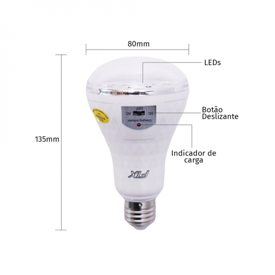Lâmpada de Emergência 19 LED Fix