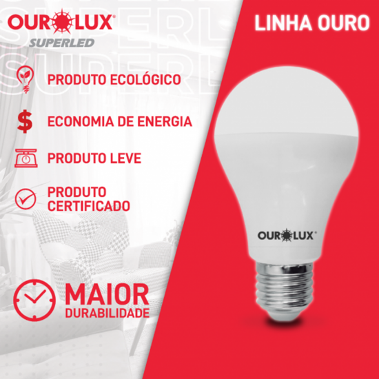 Lâmpada LED 12W Ourolux Superled Bulbo 6500K Bivolt